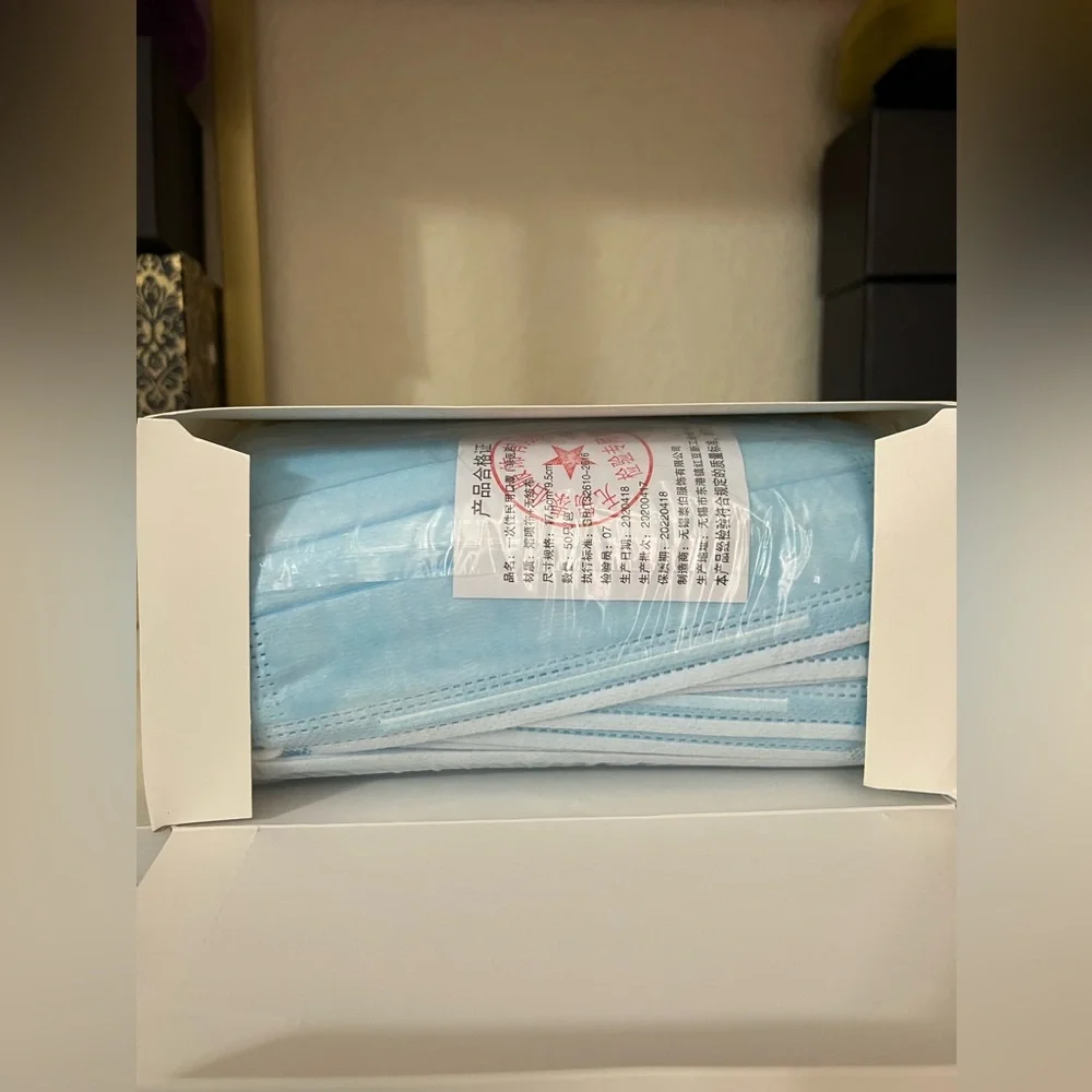 50 PC Disposable Blue Face Mask with Elastic Band